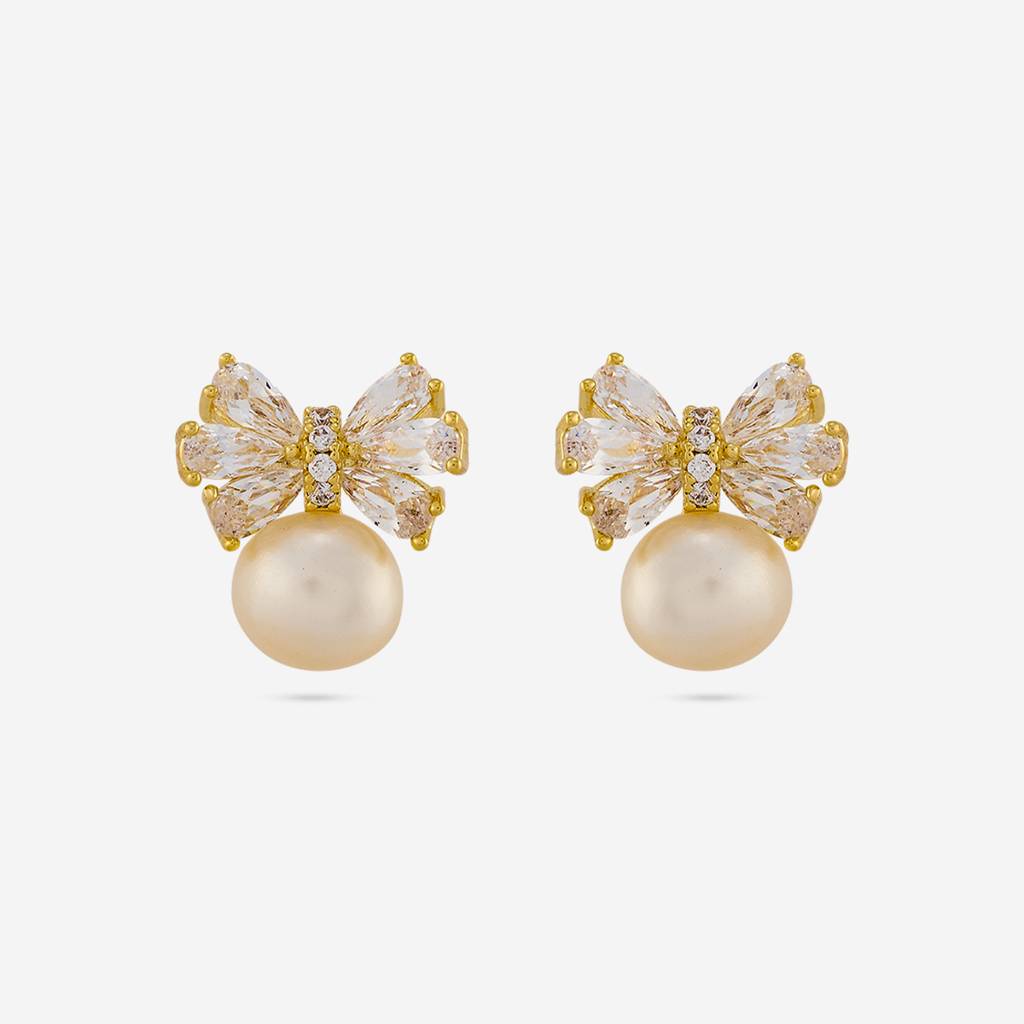 Kushal'S Fashion Jewellery White Gold-Plated Party Trendy Zircon Stud Earrings -456164 : 456164