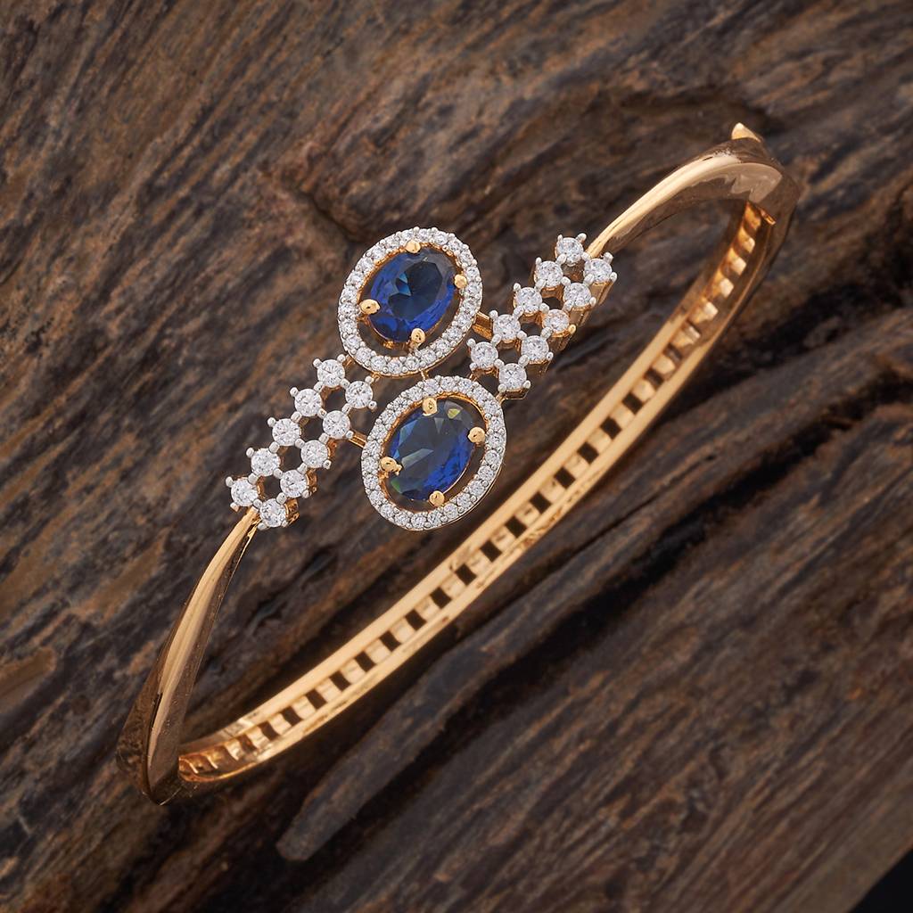 Kushal'S Fashion Jewellery Women White Rhodium-Plated Kada Bangle-178475 : 427461
