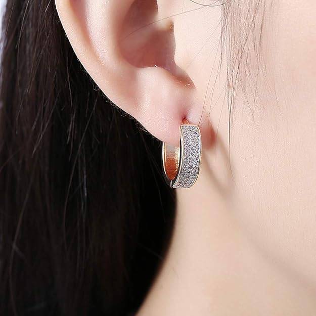 Diamond Cut Cz Hoop Earrings Jewellery Gift For Women Girls : PX8E49