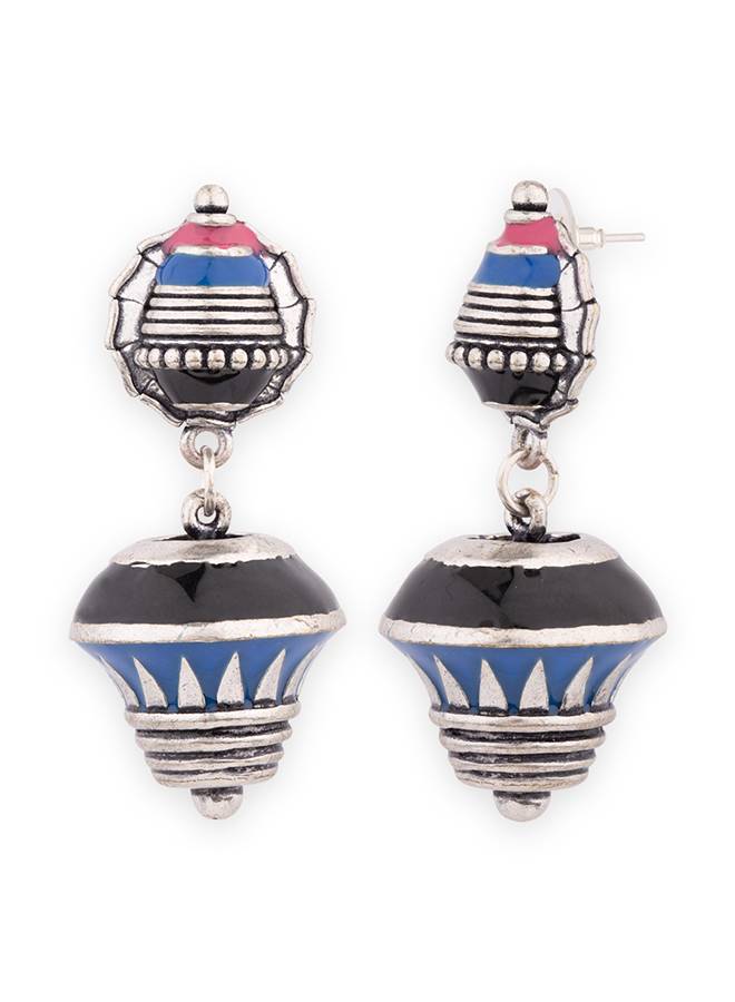 Kalbelia Enameled Tribal Earrings : 8905124131512