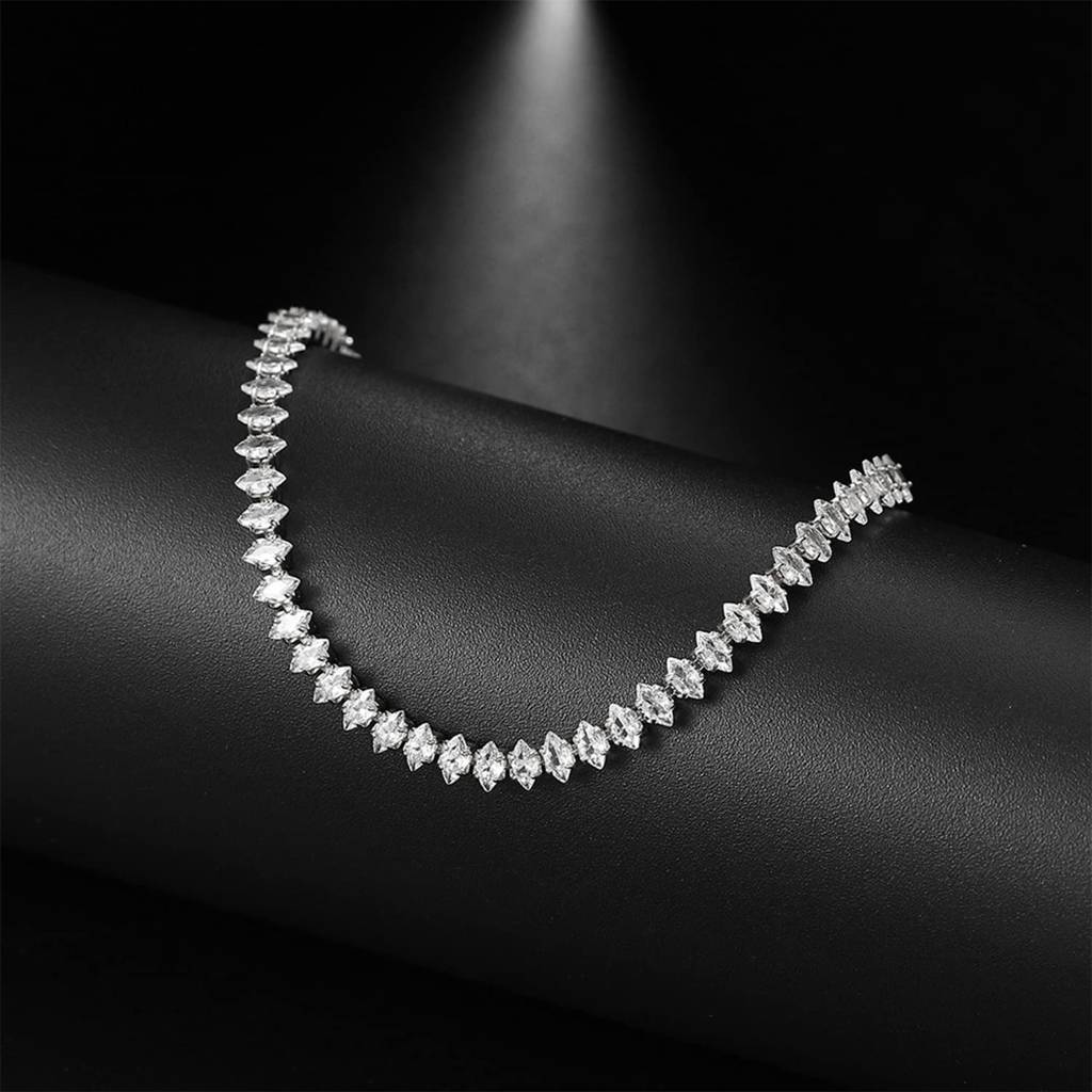 American Diamond Studded Plated Tennis Bracelet Fashion Adjustable Stylish Jewellery Gift For Women & Girls : PX8B59S