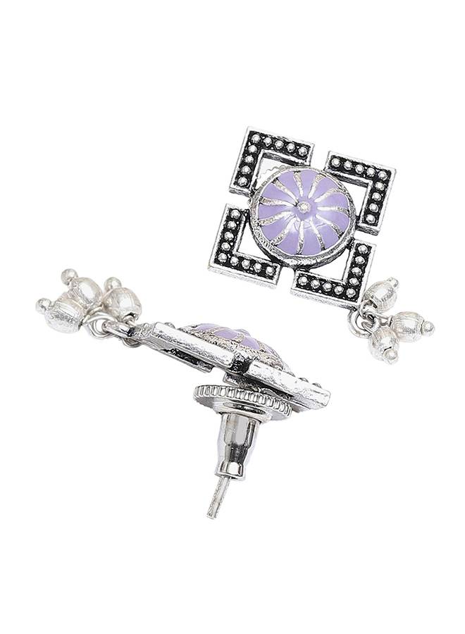 Festive Hues Light-Purple Oxidised Necklace Choker Set : 8905124458893