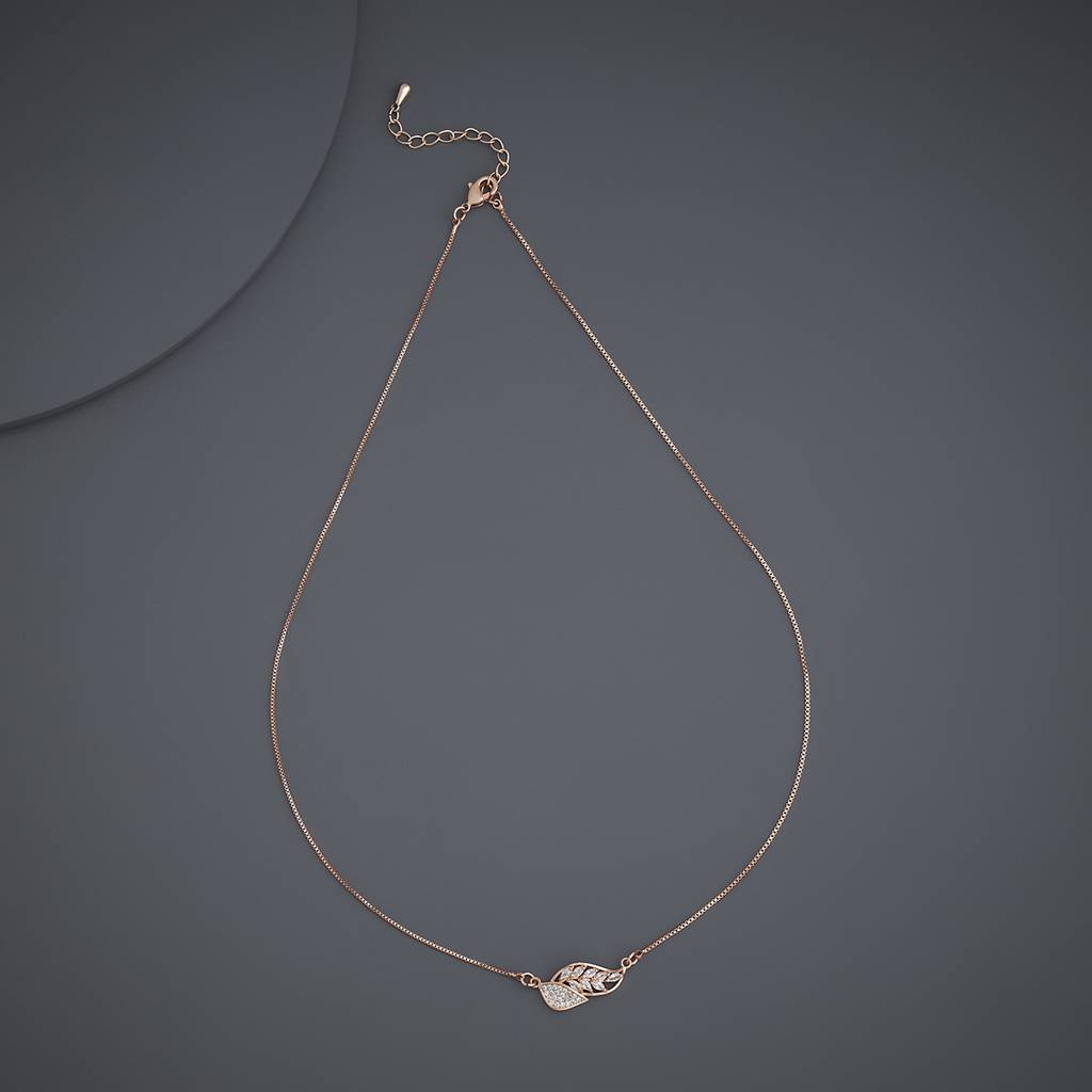 Kushal'S Fashion Jewellery White Rose Gold-Plated Party Imported Pendant Chain-441405 : 441405