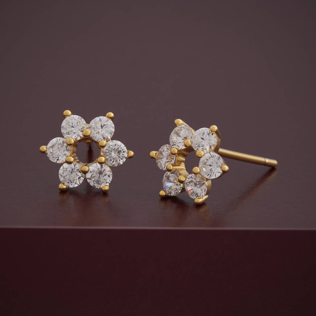 Kushal'S Fashion Jewellery Plated Zircon 92.5 Sterling Silver Studs-183151 : 437322