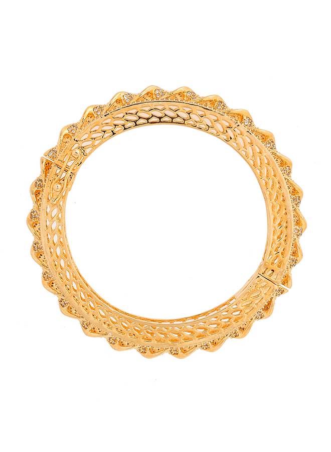 Sparkling Elegance Cz Studded Gold Plated Bangles : 8905124496215