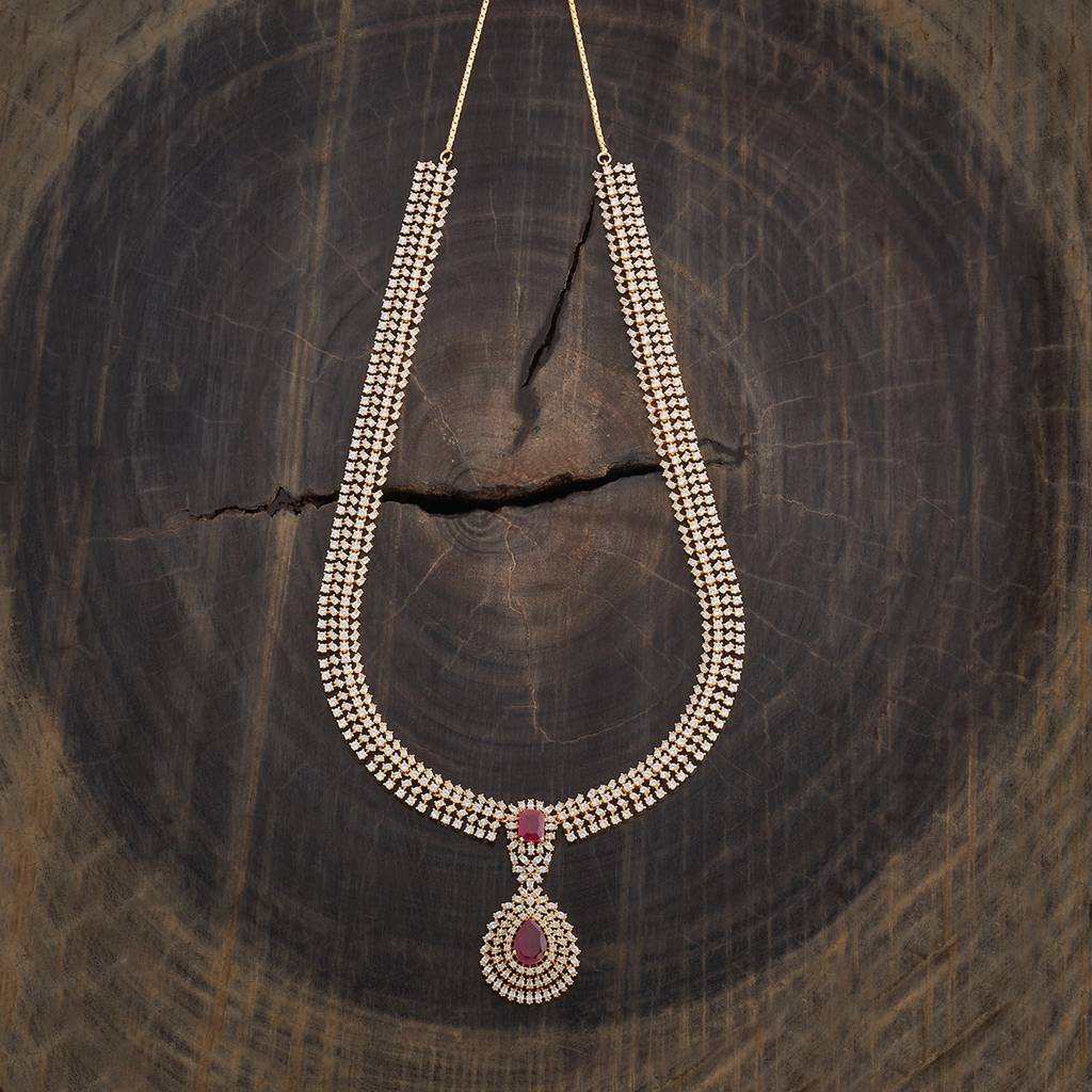 Kushal'S Fashion Jewellery Gold-Plated Party Zircon Long Necklace