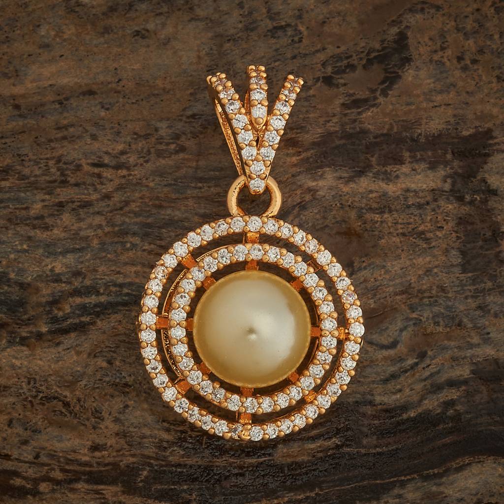 Kushal'S Fashion Jewellery White Gold-Plated Party Zircon Chain Pendant Earring Set-182486 : 435840