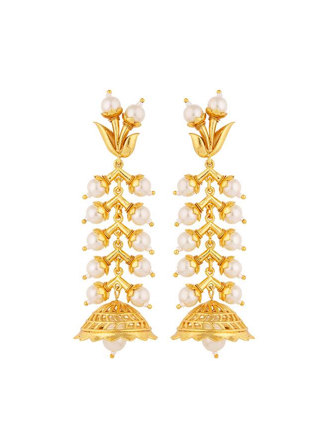 Blooming Beads Floral Motifs Earrings : 8907617856117