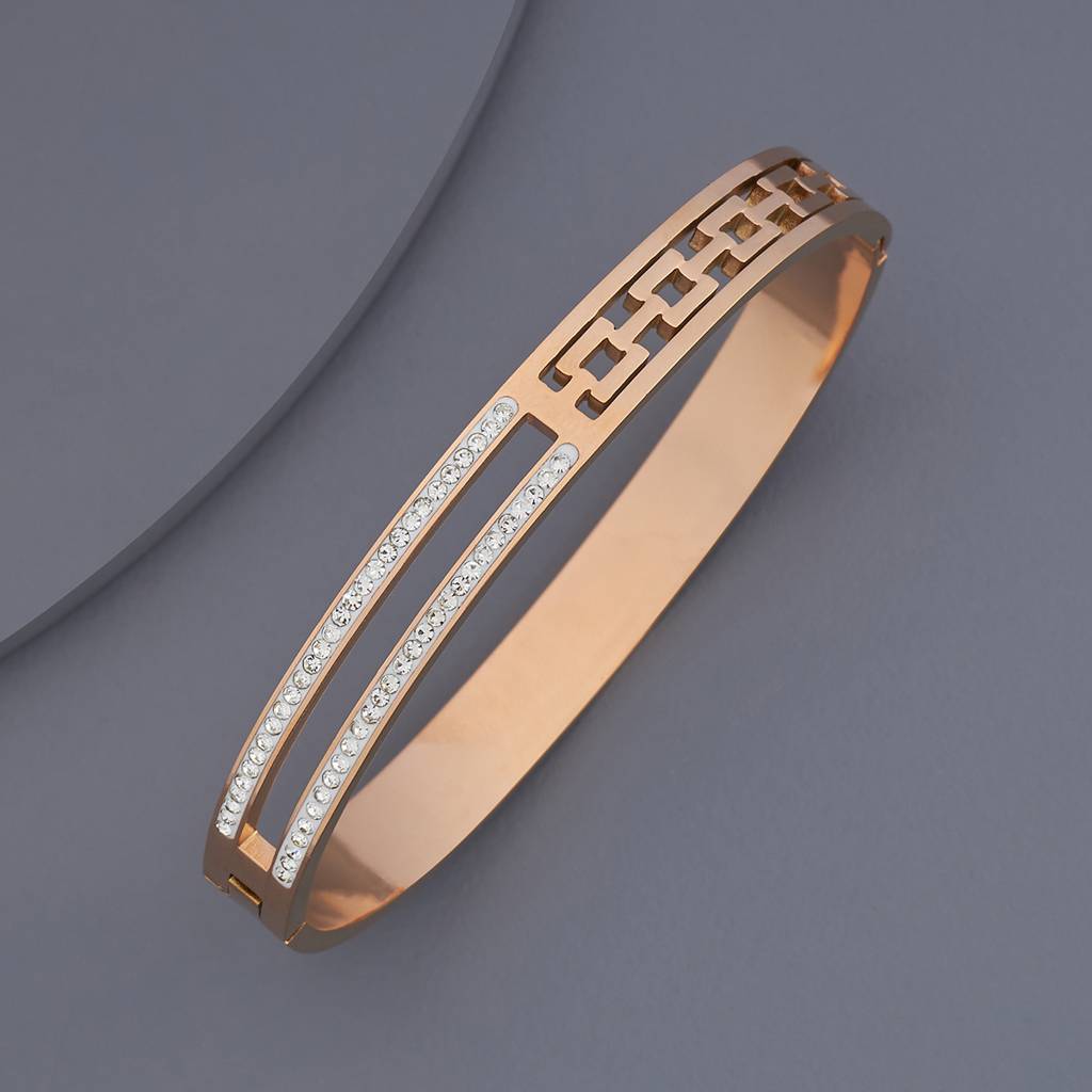 Kushal'S Fashion Jewellery White Rose Gold-Plated Party Trendy Kada-179790 : 430028