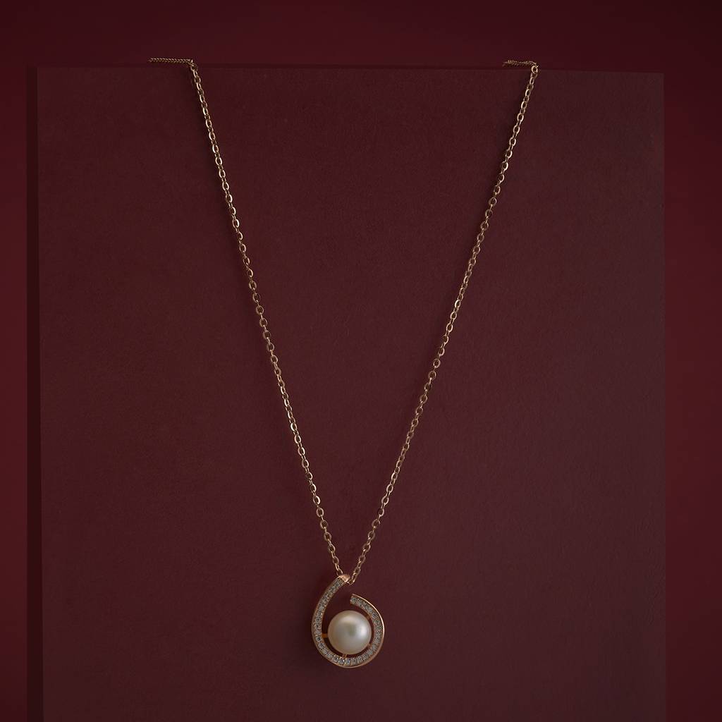 Kushal'S Fashion Jewellery Pearl Rose Gold-Plated Na Party 92.5 Sterling Silver Pendant-183126 : 437804