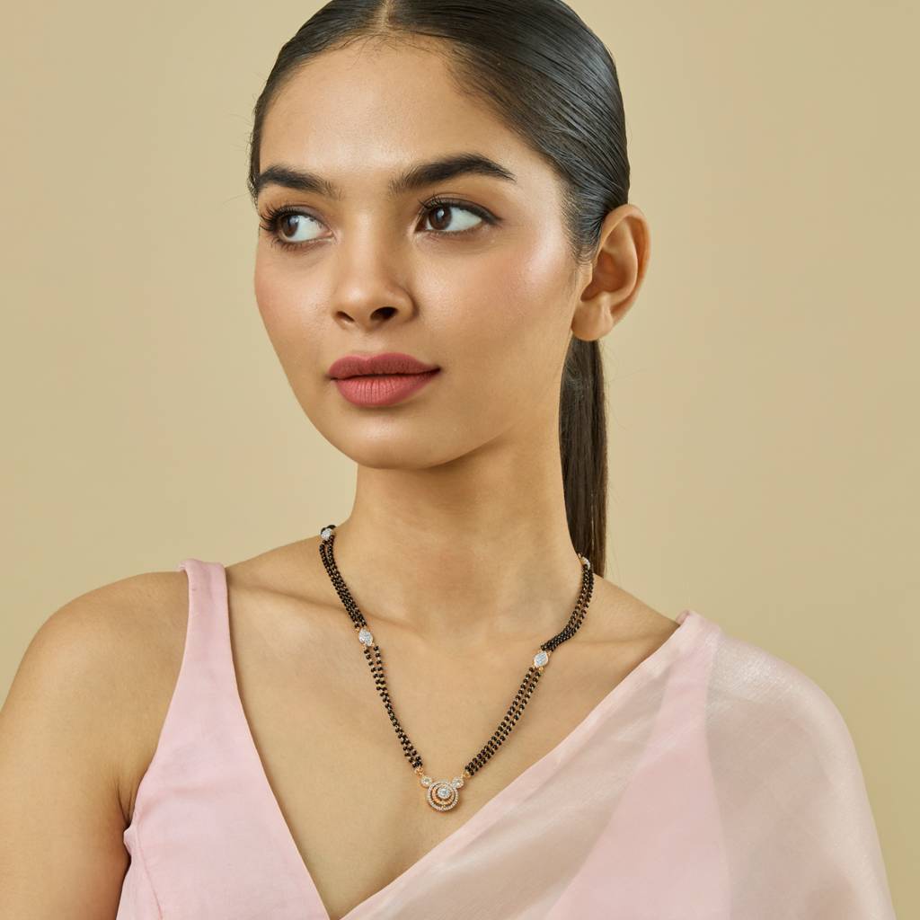 Kushal'S Fashion Jewellery  Rhodium-Plated Party Zircon Mangalsutra-181195 : 447451