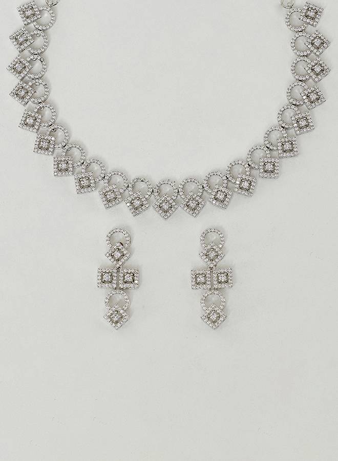 Victorian Inspired Cz Gems Necklace Set : 8905124460278