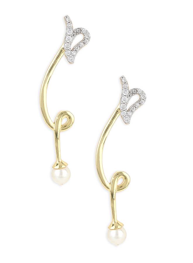 Voylla Gold Plated Drop Earrings : 8905124433319