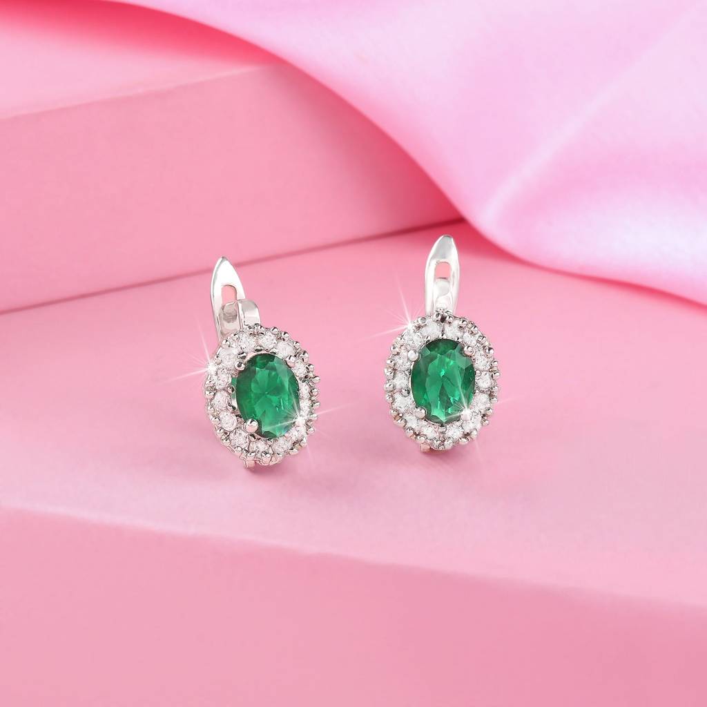 Estele Rhodium Plated Cz Fascinating Flower Shaped Stud Earrings For Women : AD-113734-IRER