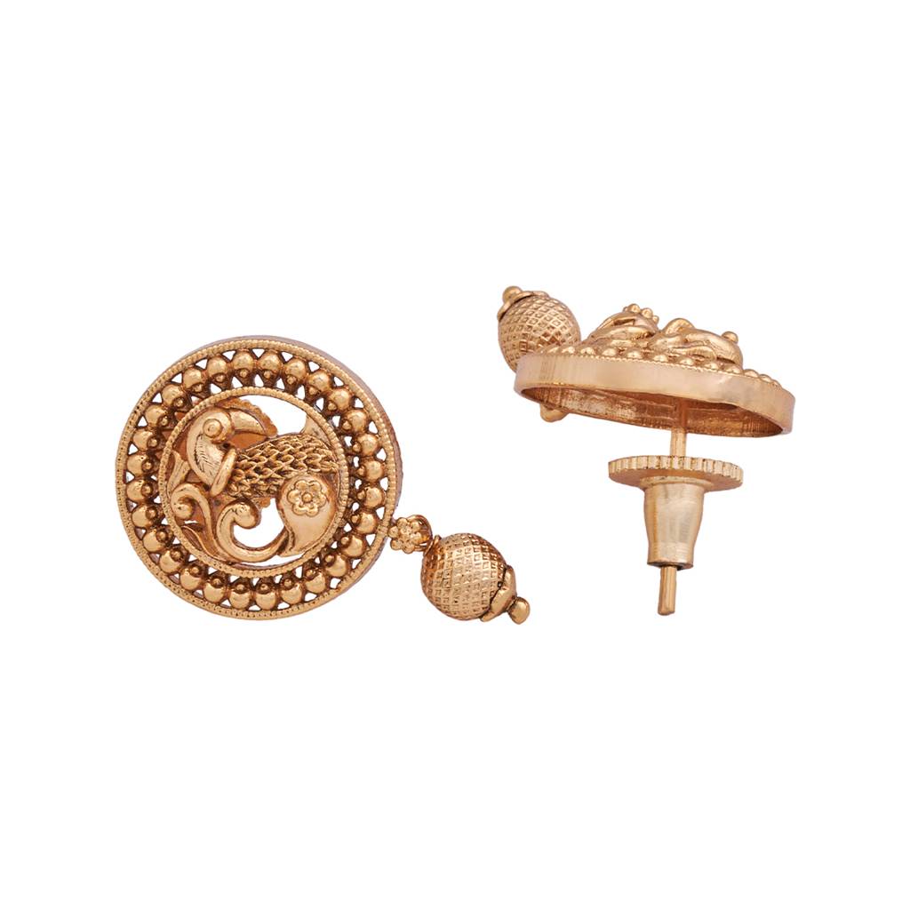 Kushal'S Fashion Jewellery Gold Gold-Plated Ethnic Antique Studs-164077 : 399896