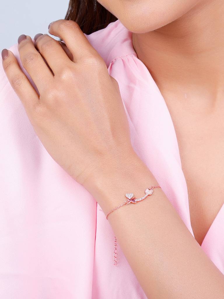 GIVA 925 Sterling Silver Rose Gold Soulmate Seeker Bracelet