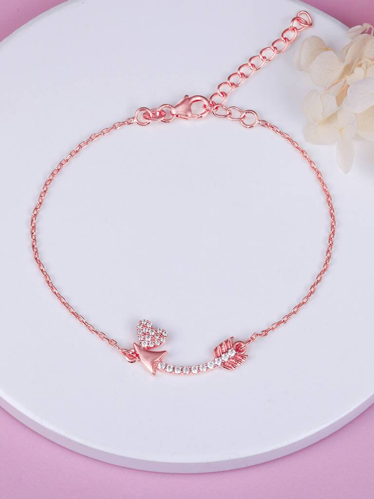 GIVA 925 Sterling Silver Rose Gold Soulmate Seeker Bracelet