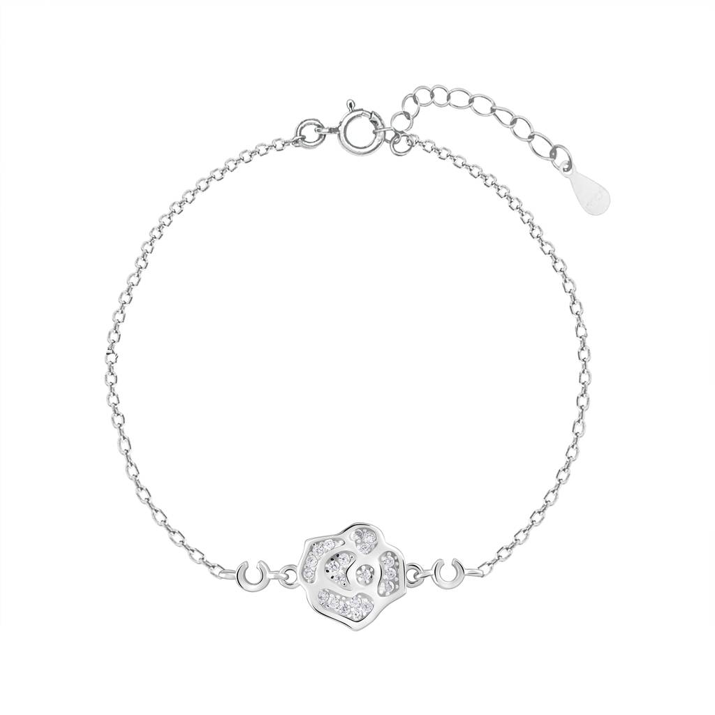 925 Sterling Silver Rose Of Love Silver Bracelet : RJSPBR04