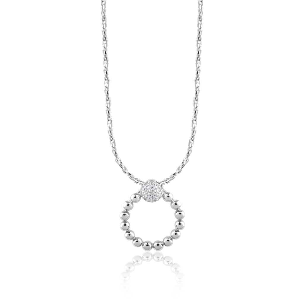925 Sterling Silver Spherical Pendant With Chain : RJSPPN25