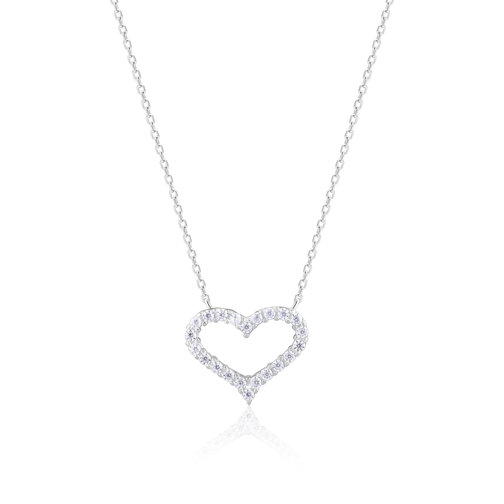 925 Sterling Silver Heart Affection Love Pendant With Link Chain : RJSPPN05
