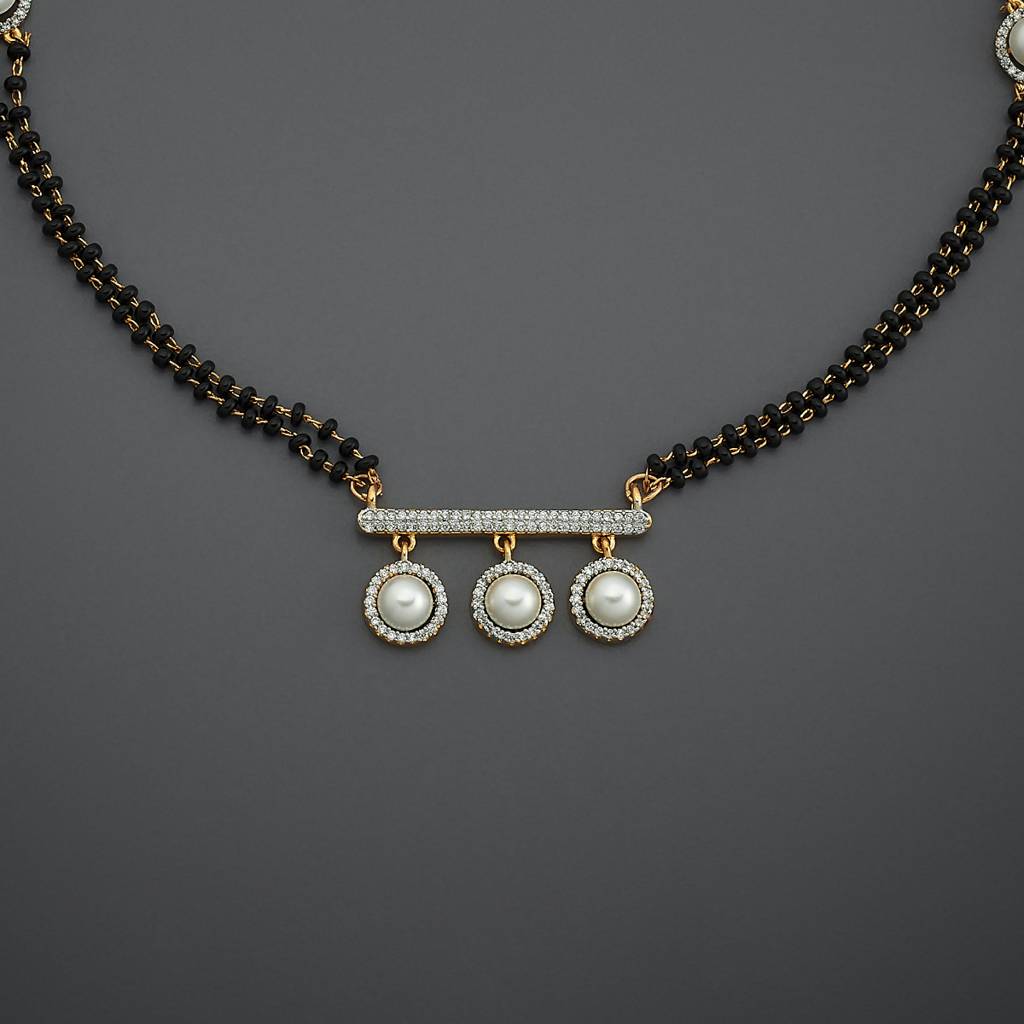 Kushal'S Fashion Jewellery  Rhodium-Plated Party Zircon Mangalsutra-181199 : 433288