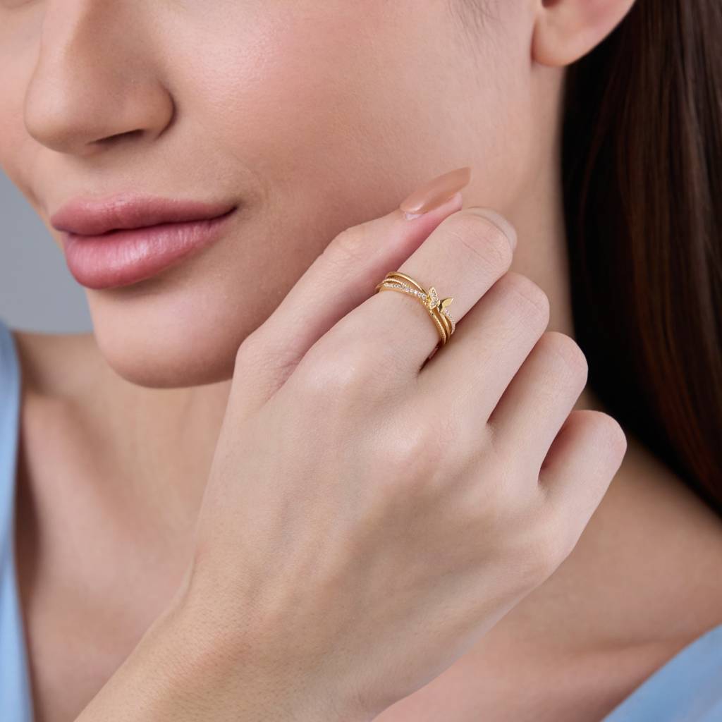 Kushal'S Fashion Jewellery White Gold-Plated Party Trendy Zircon Finger Ring-186818 : 445388