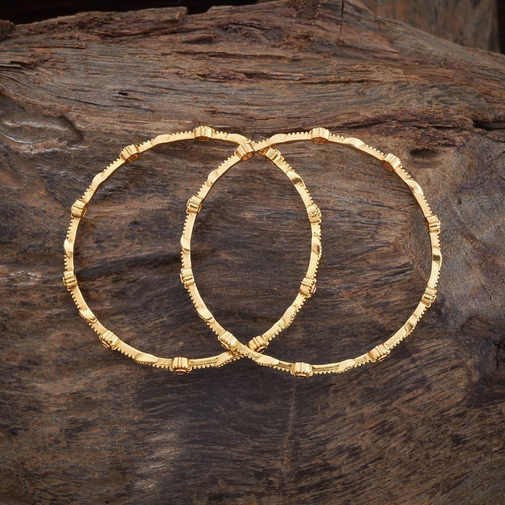 Kushal'S Fashion Jewellery Ruby Gold-Plated Ethnic Antique Bangle-177782 : 426066
