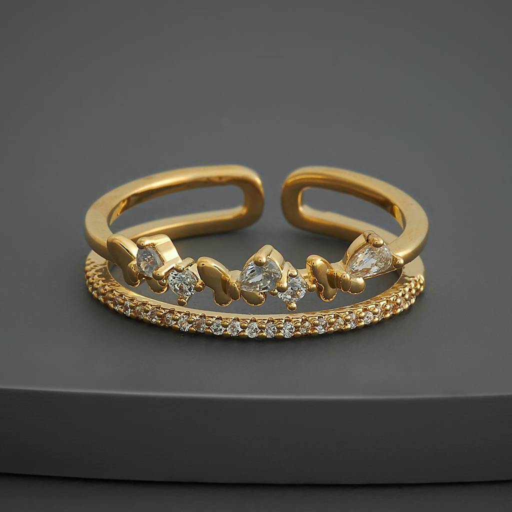 Kushal'S Fashion Jewellery White Gold-Plated Party Trendy Zircon Finger Ring-186824 : 445400