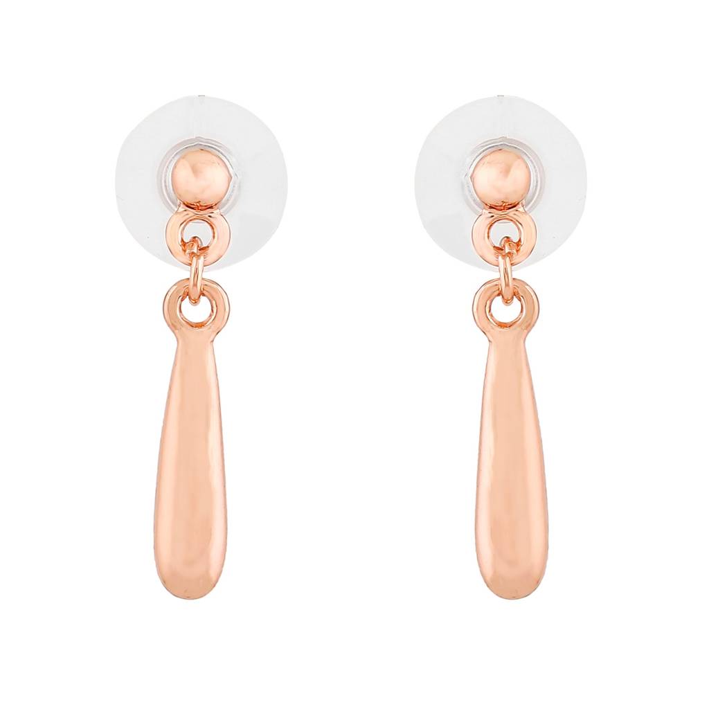 Estele Rosegold Plated Ballet Designer Drop Earrings For Girls And Women : 579705-RGER