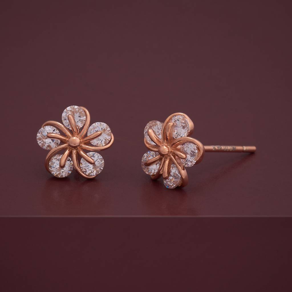 Kushal'S Fashion Jewellery Plated Zircon 92.5 Sterling Silver Studs-183116 : 437239