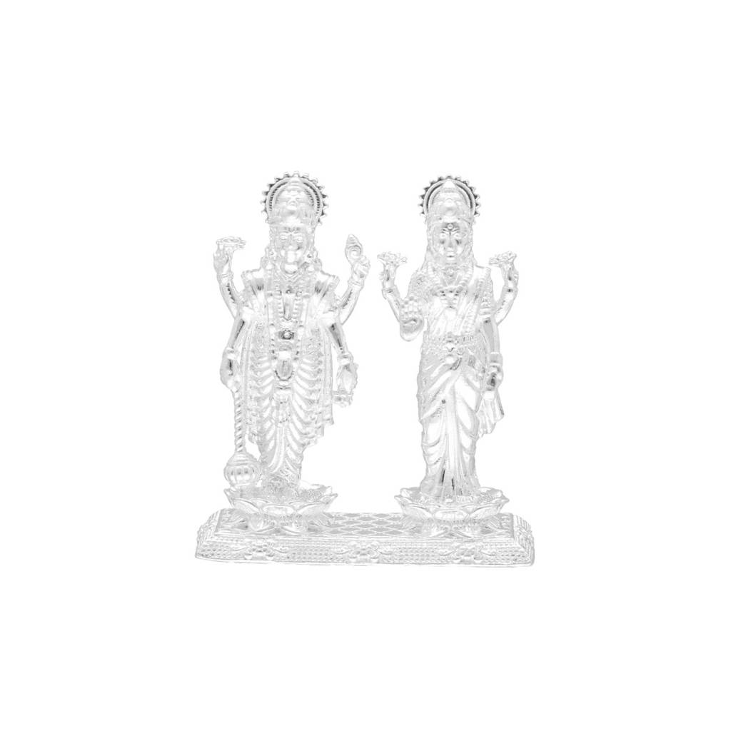80% Purity-22 Grams Lord Vishnu & Maa Lakshmi Murti : JPAUG-25-100