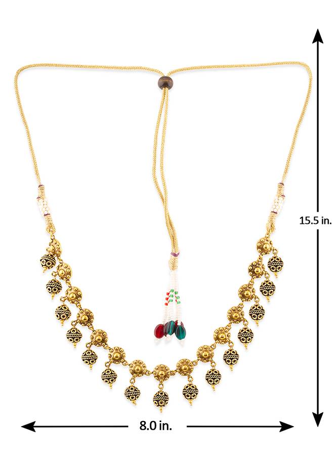 Rava Ball Ball Drop Choker Necklace : 8905124135916