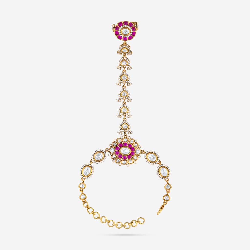 Ruby Victorian-Plated Party Kundan Hathpan  -442206 : 442206