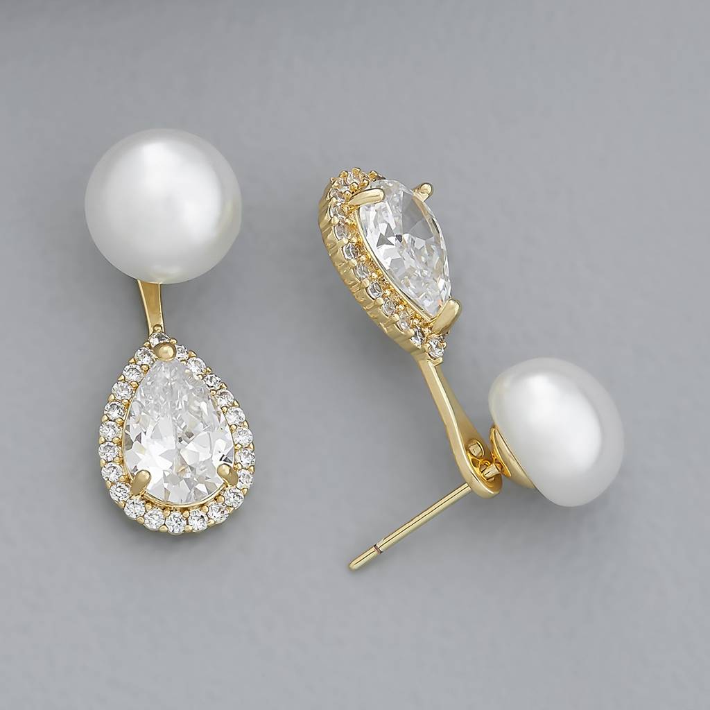 Kushal'S Fashion Jewellery White Gold-Plated Party Trendy Zircon Studs-171598 : 414353