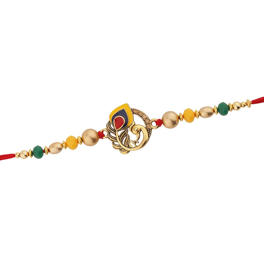 Divine Lord Krishna Mor Pankh Rakhi For Brother : 8905124561890