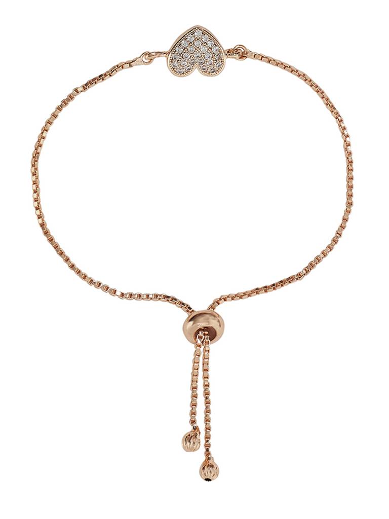 Gold Plated Faux Kundan Adorned Chain Style Brass Bracelet : 8905124457148