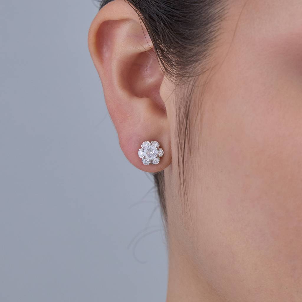 Kushal'S Fashion Jewellery Plated Zircon 92.5 Sterling Silver Studs-183022 : 436930