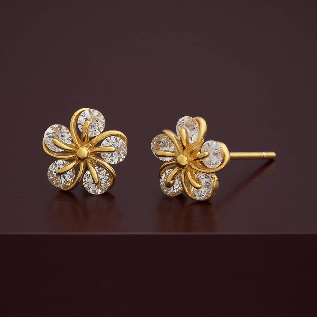 Kushal'S Fashion Jewellery Plated Zircon 92.5 Sterling Silver Studs-183116 : 437237