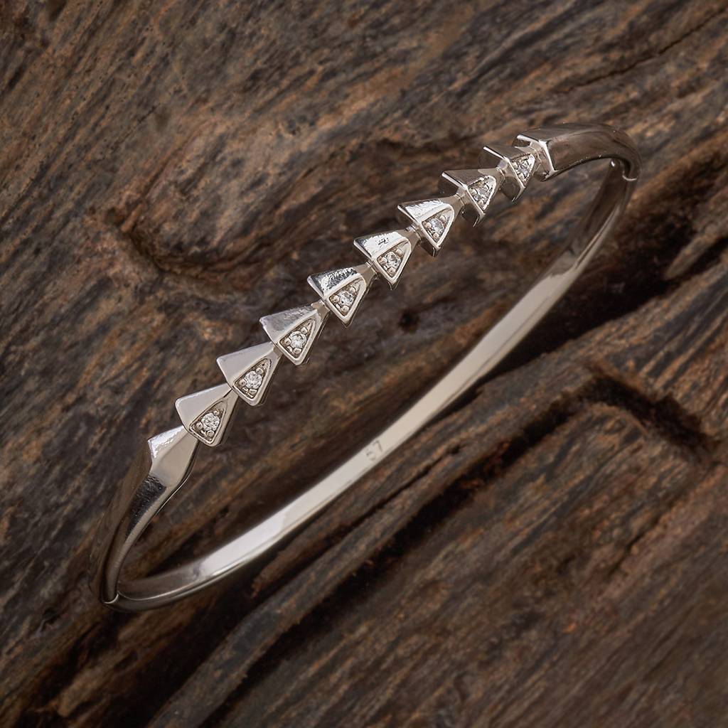 Kushal'S Fashion Jewellery White Rhodium-Plated Party Zircon Kada-187020 : 445701