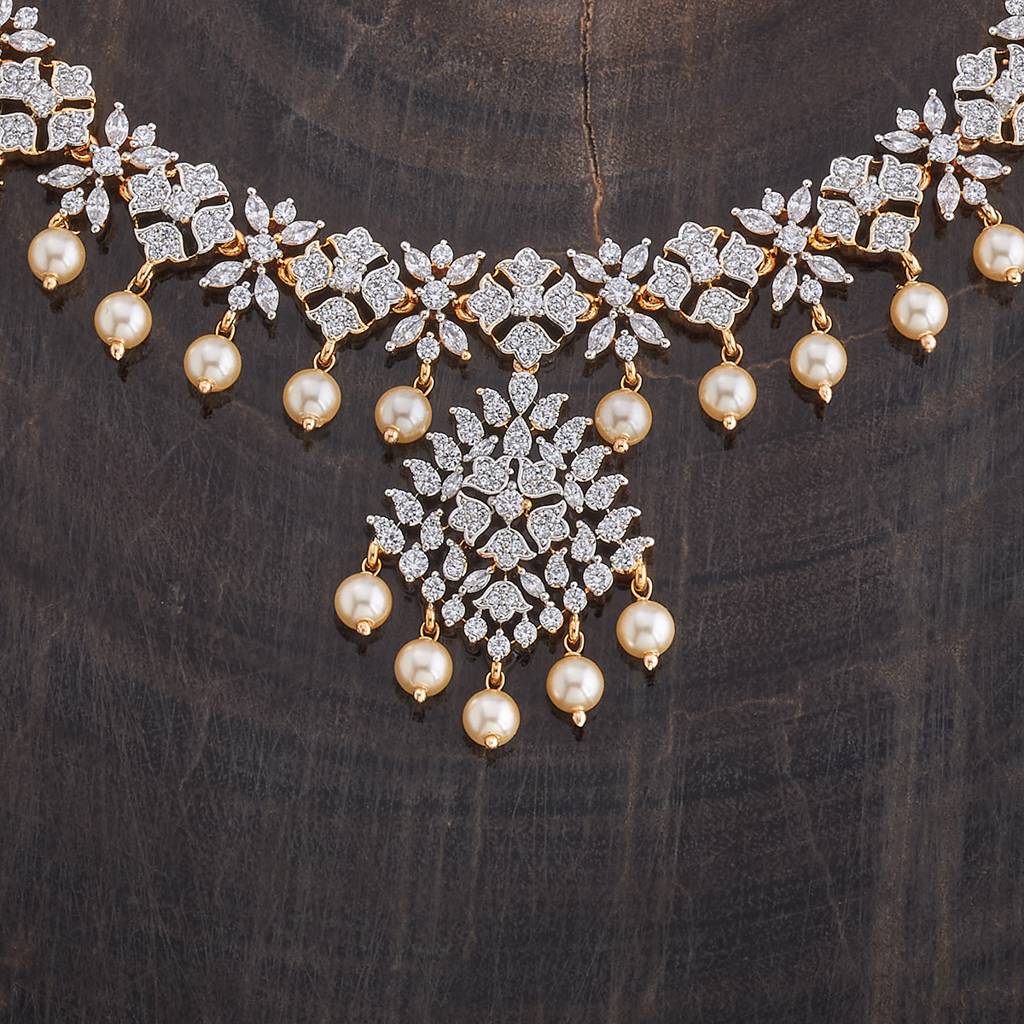 Kushal'S Fashion Jewellery Gold-Plated Cubic Zirconia Jewellery Set-178004 : 426490