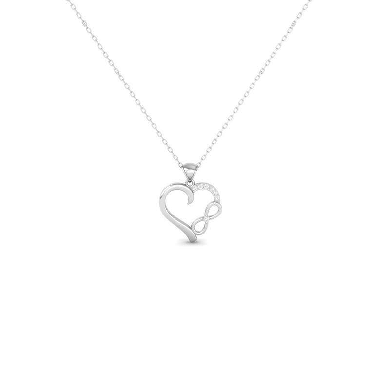 Infinity Heart Moissanite Necklace : TGDP-294-Y