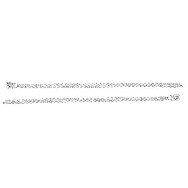 Rhodium Finish Layered Anklets With Modern Design For Party & Daily Use : OSAK011-IRANKLET
