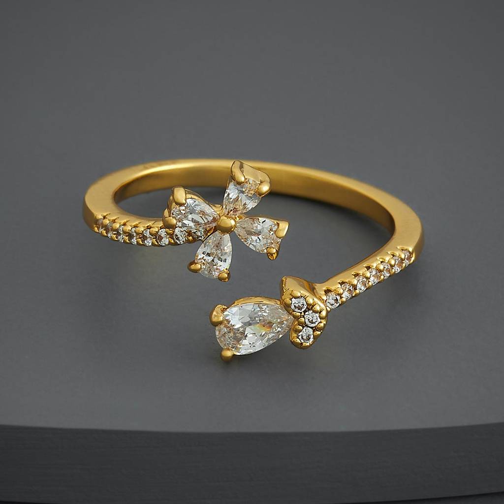 Kushal'S Fashion Jewellery White Gold-Plated Party Trendy Zircon Finger Ring-186747 : 445251
