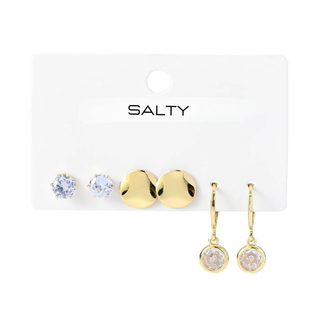 Celestia Moondrop Magic Earring Set Of 3 : EC34540-G