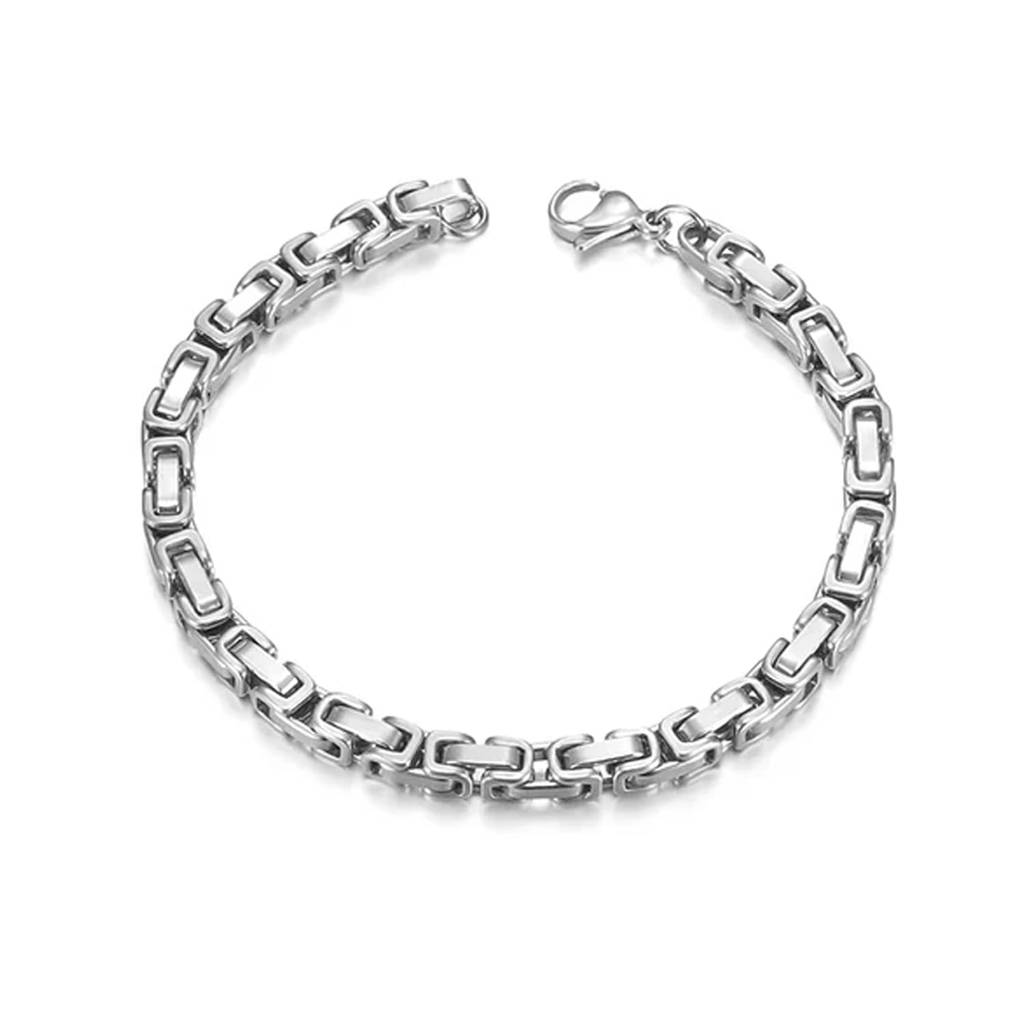 Stainless Steel Silver Plated Openable Fancy Bracelet Stylish Fashion Jewellery Gift For Men Boys : PX8B108S