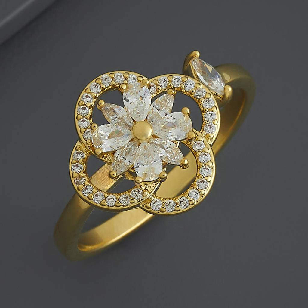 Kushal'S Fashion Jewellery White Gold-Plated Party Trendy Zircon Finger Ring-186749 : 445255