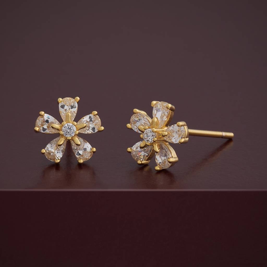 Kushal'S Fashion Jewellery Plated Zircon 92.5 Sterling Silver Studs-183150 : 437319