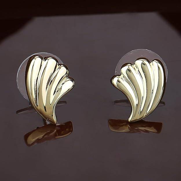 Estele Gold Plated Designer Stud Earrings For Women : 672706ER