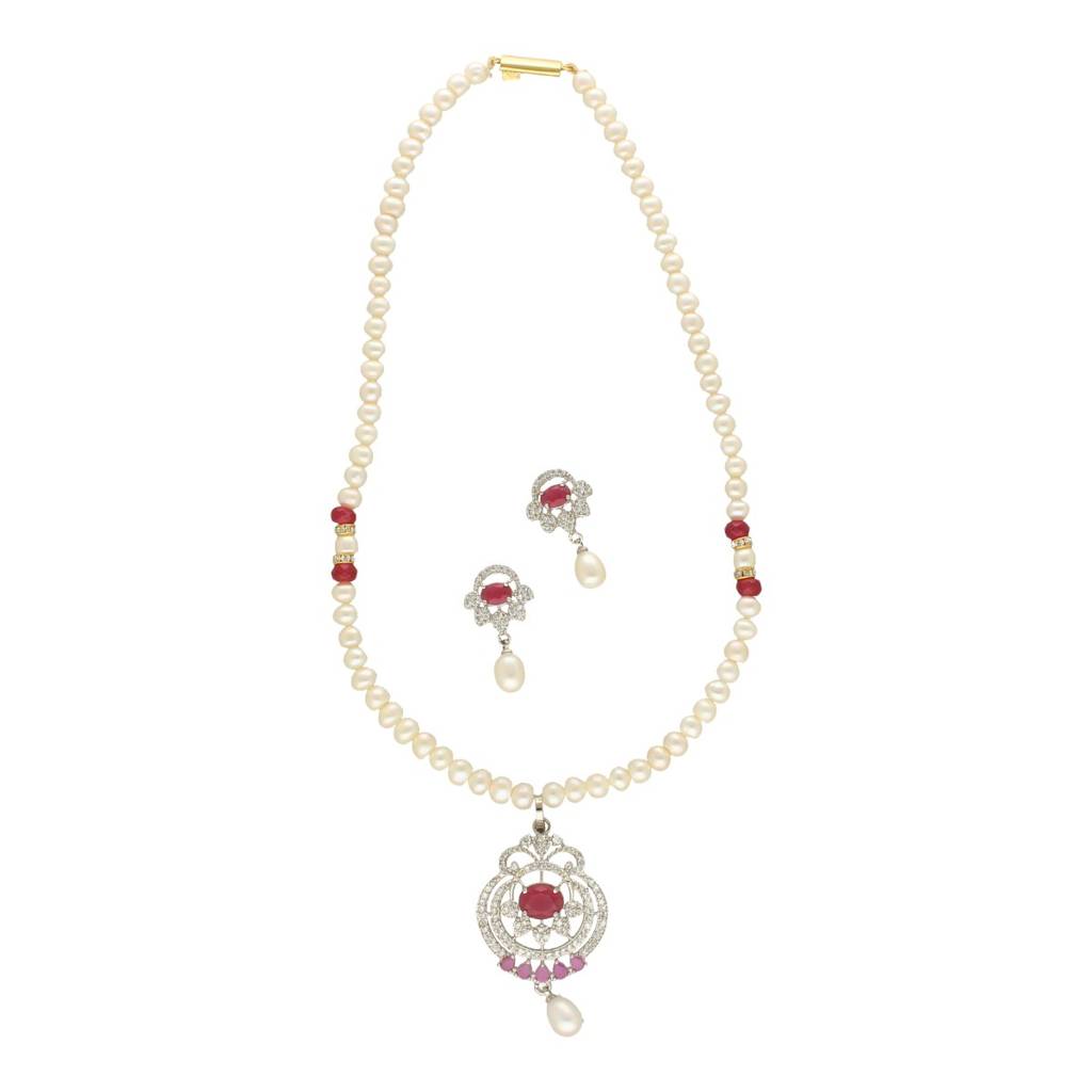 Falak Pearl Necklace Set : JPSEP-24-020