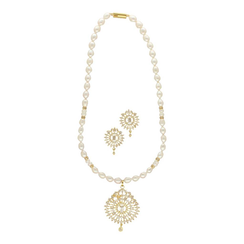 Quasar Mystique Pearl Necklace Set : JPSEP-24-035